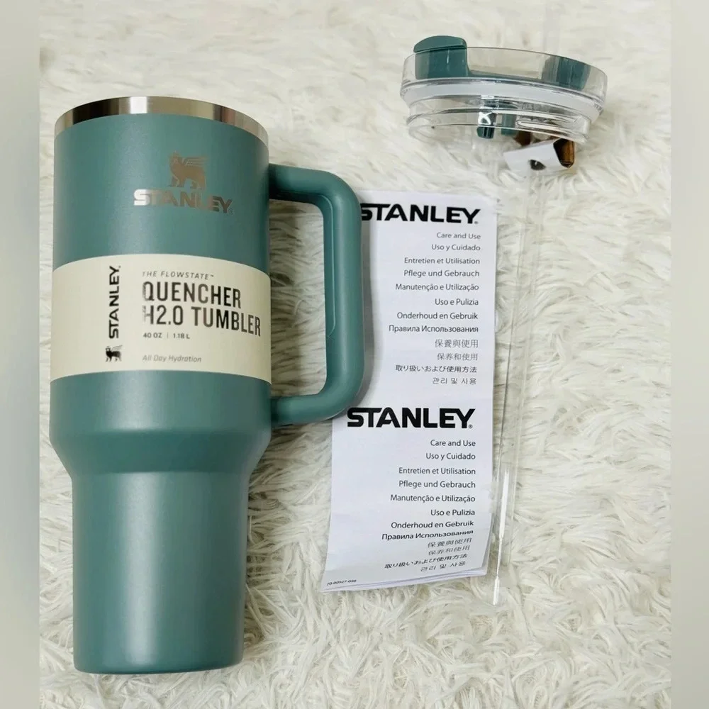 Stanley Tumbler 40oz Stainless Steel H2.0 FlowState Quencher Shale - Picture 6 of 13